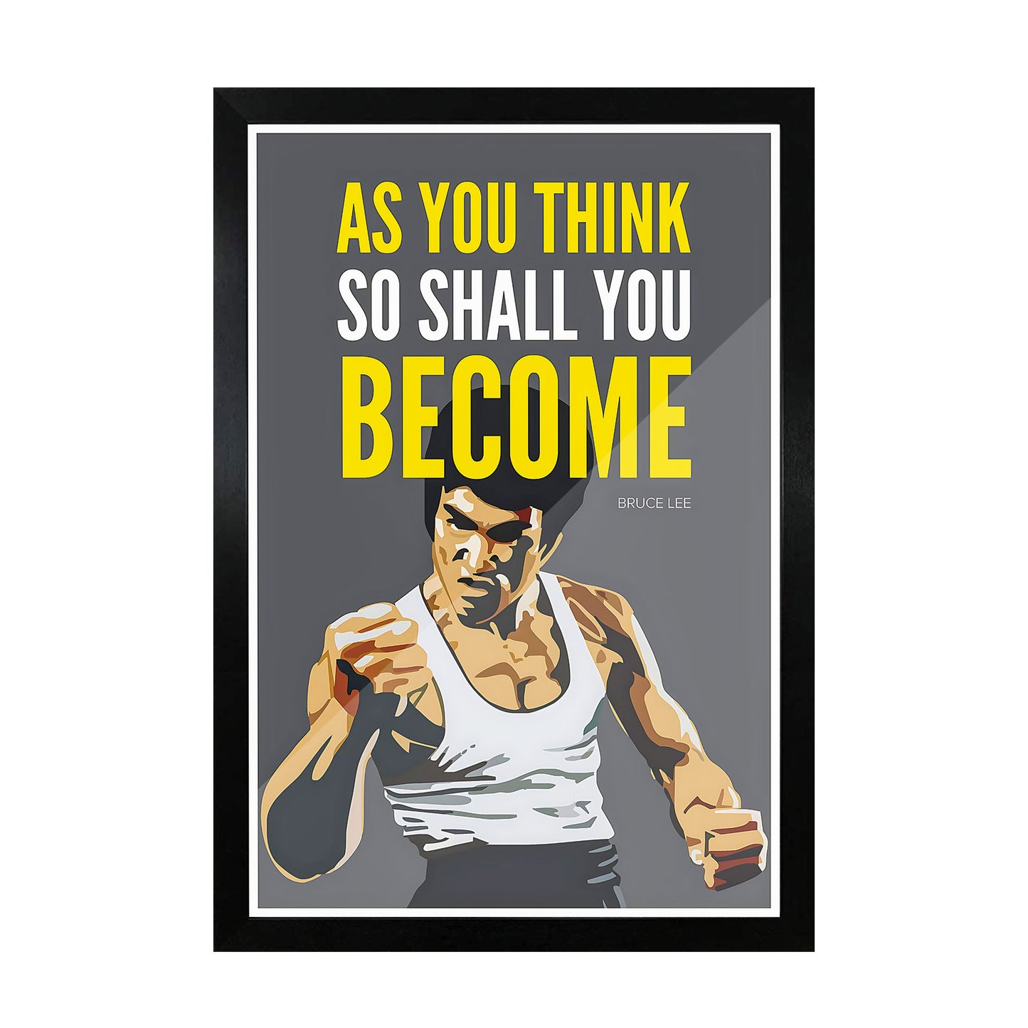 Bruce Lee motivational quote frame