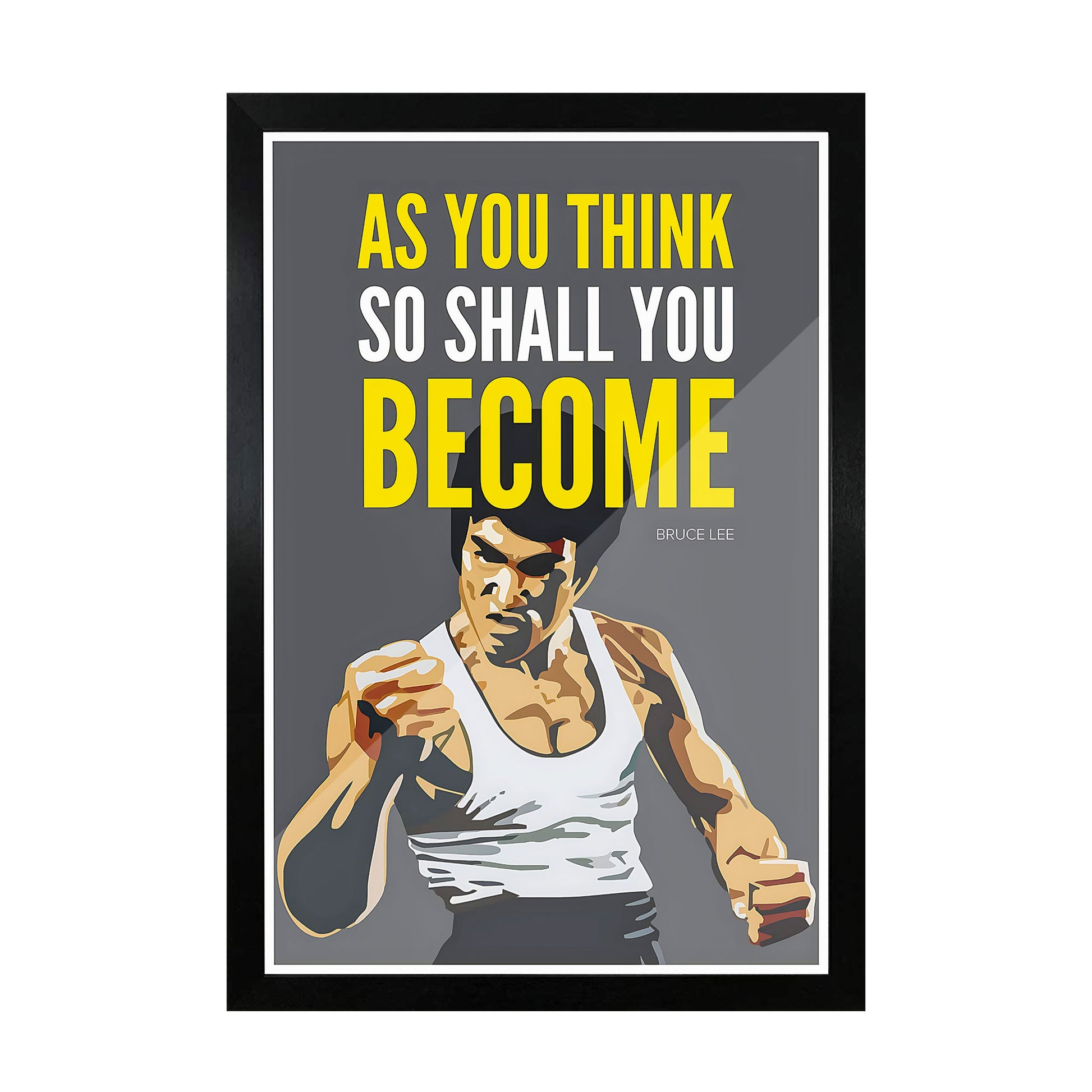 Bruce Lee motivational quote frame