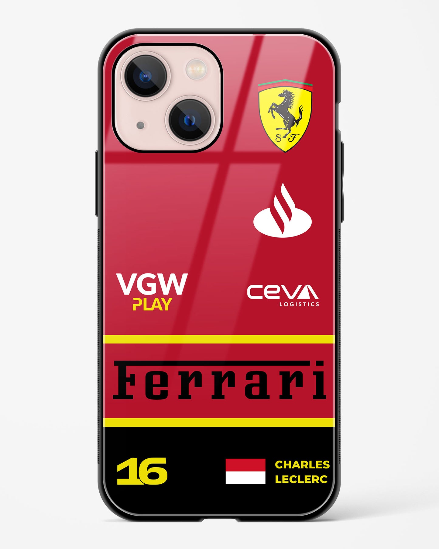 Charles Leclerc 2024 Ferrari Glass Case Phone Cover