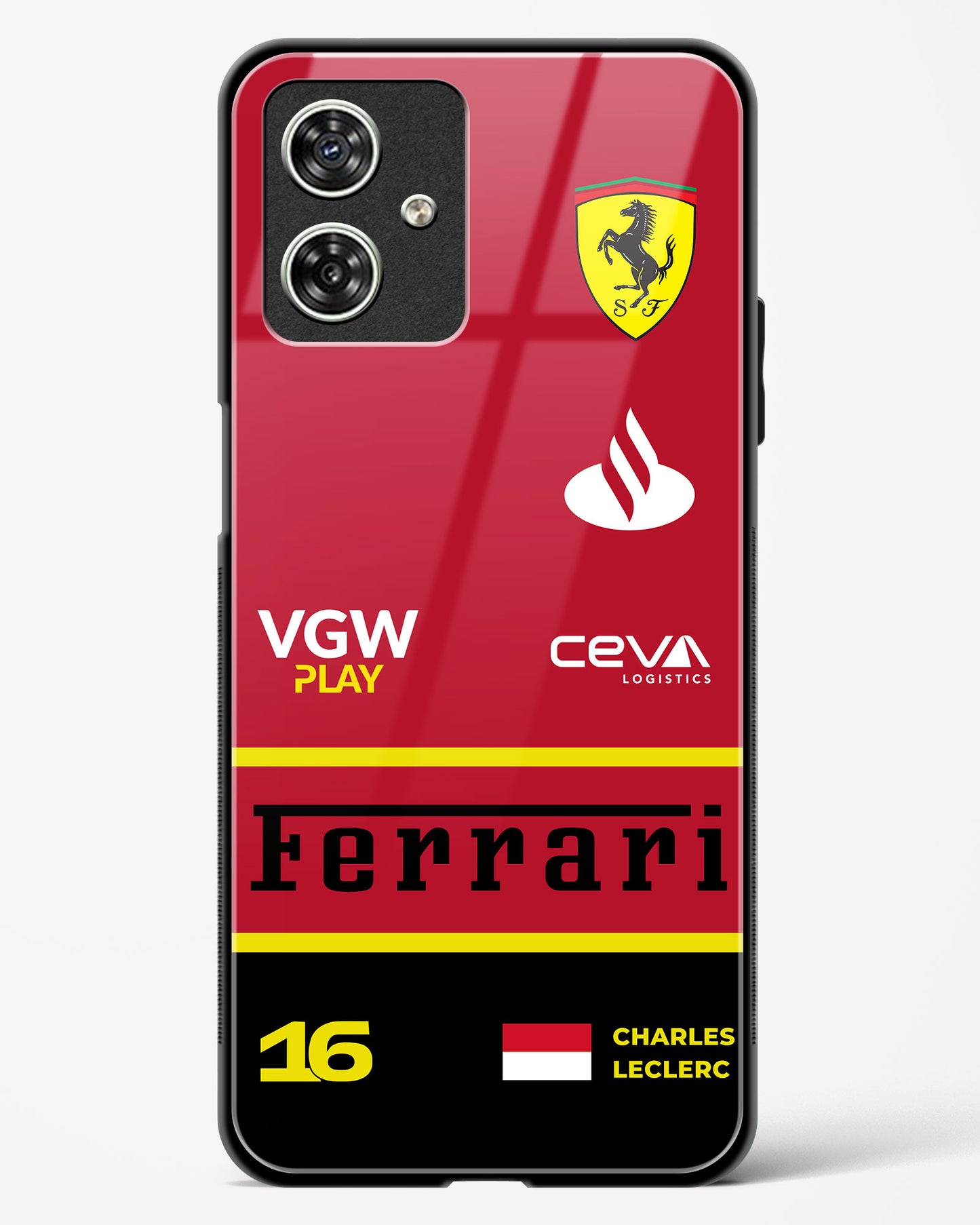 Charles Leclerc 2024 Ferrari Glass Case Phone Cover