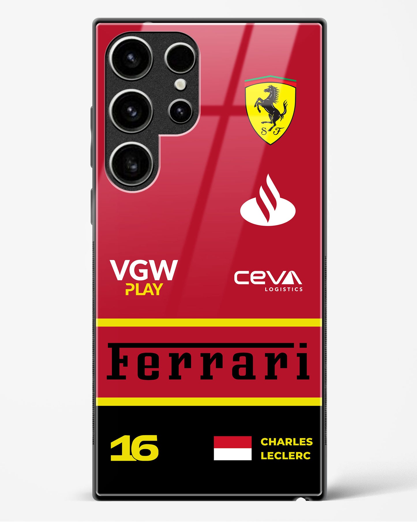 Charles Leclerc 2024 Ferrari Glass Case Phone Cover