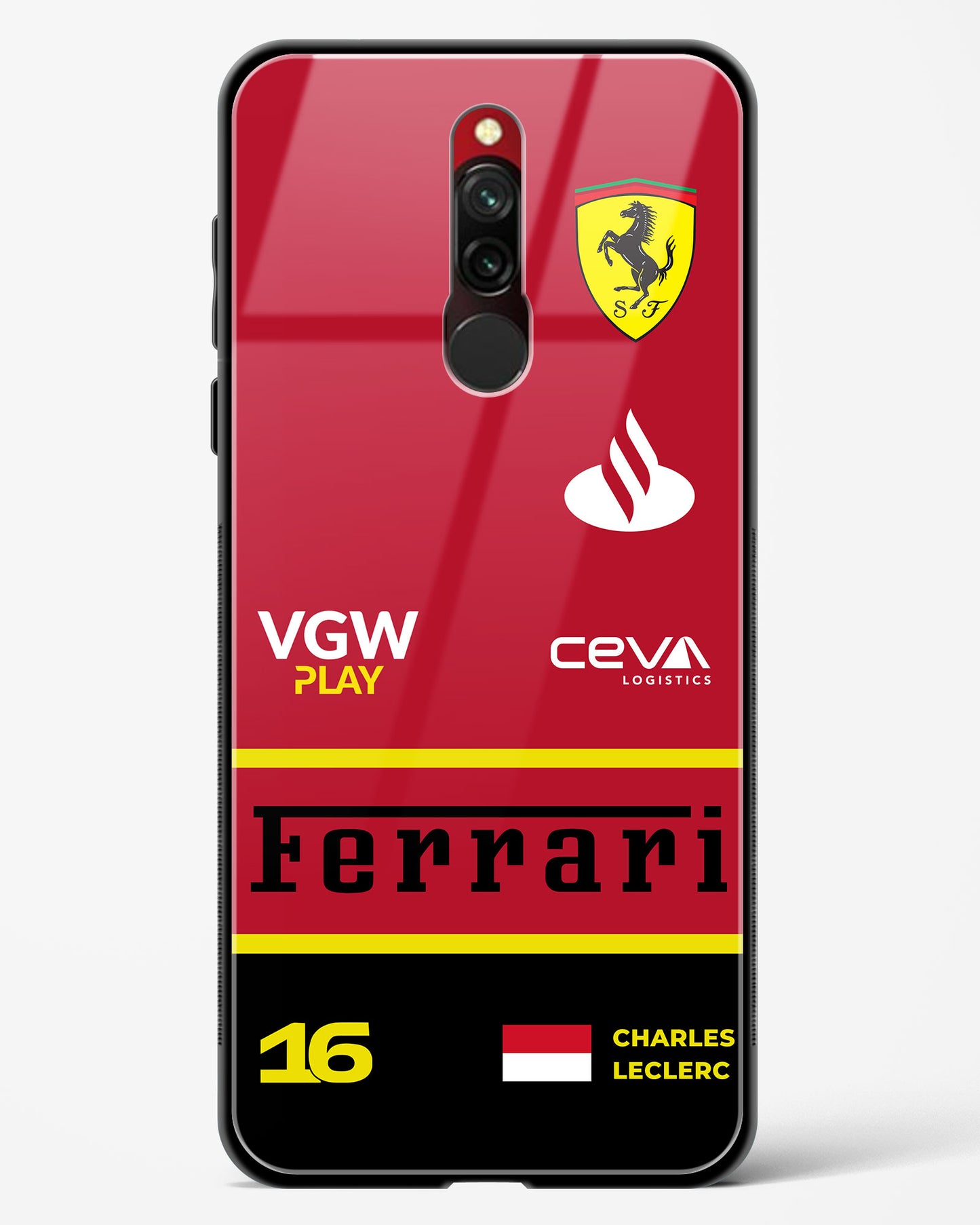 Charles Leclerc 2024 Ferrari Glass Case Phone Cover