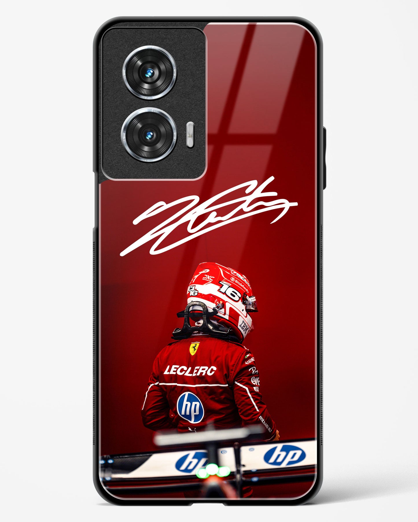 Charles Leclerc Signature Ferrari Glass Case Phone Cover