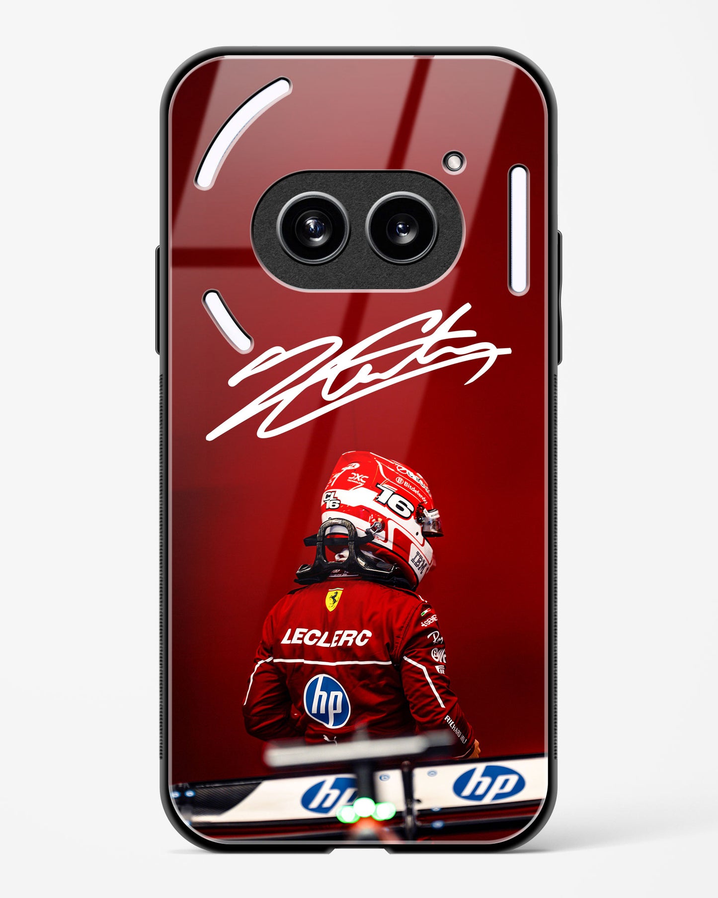 Charles Leclerc Signature Ferrari Glass Case Phone Cover