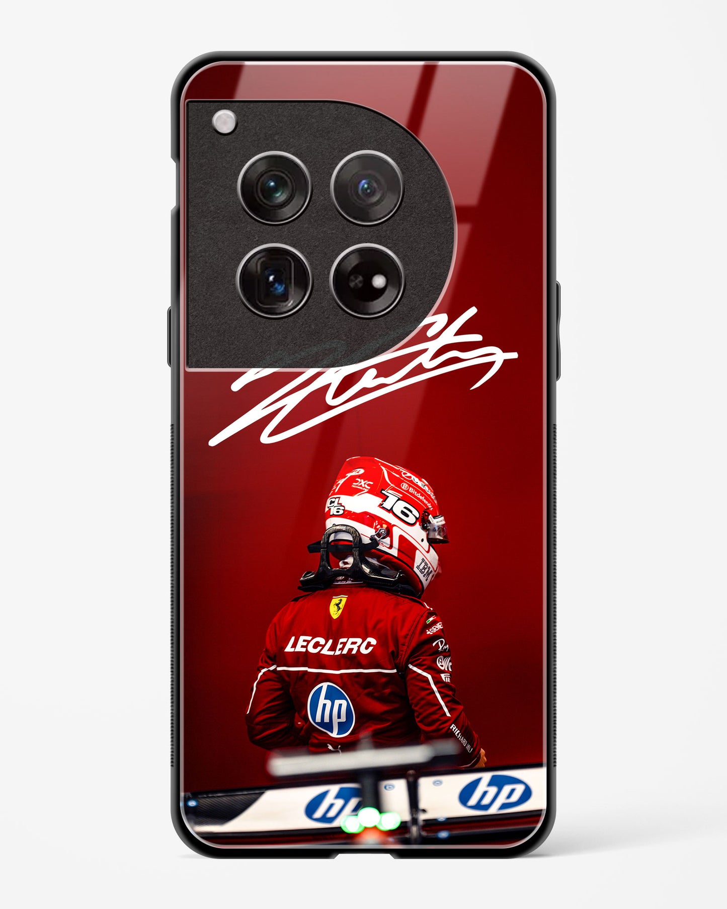 Charles Leclerc Signature Ferrari Glass Case Phone Cover
