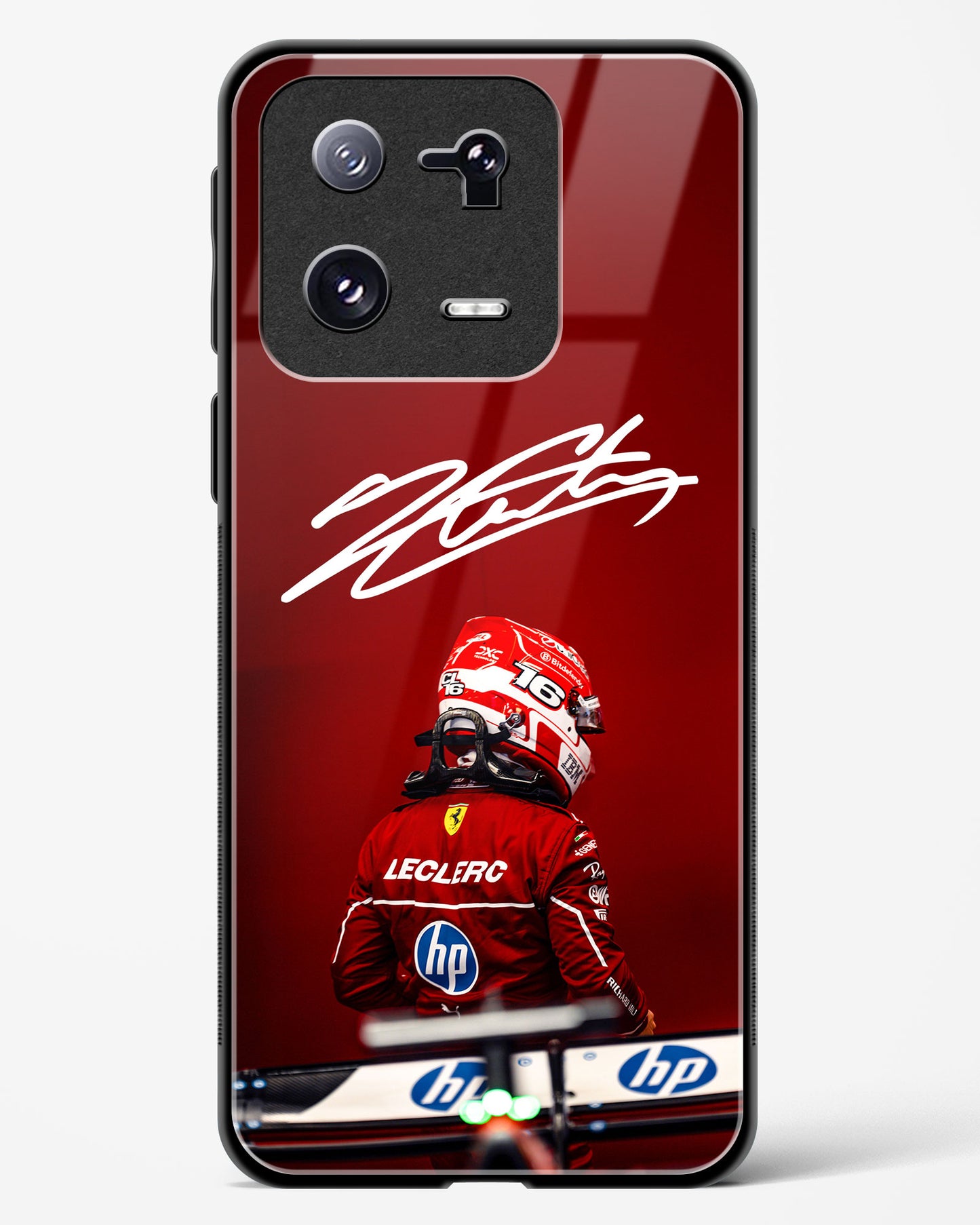 Charles Leclerc Signature Ferrari Glass Case Phone Cover