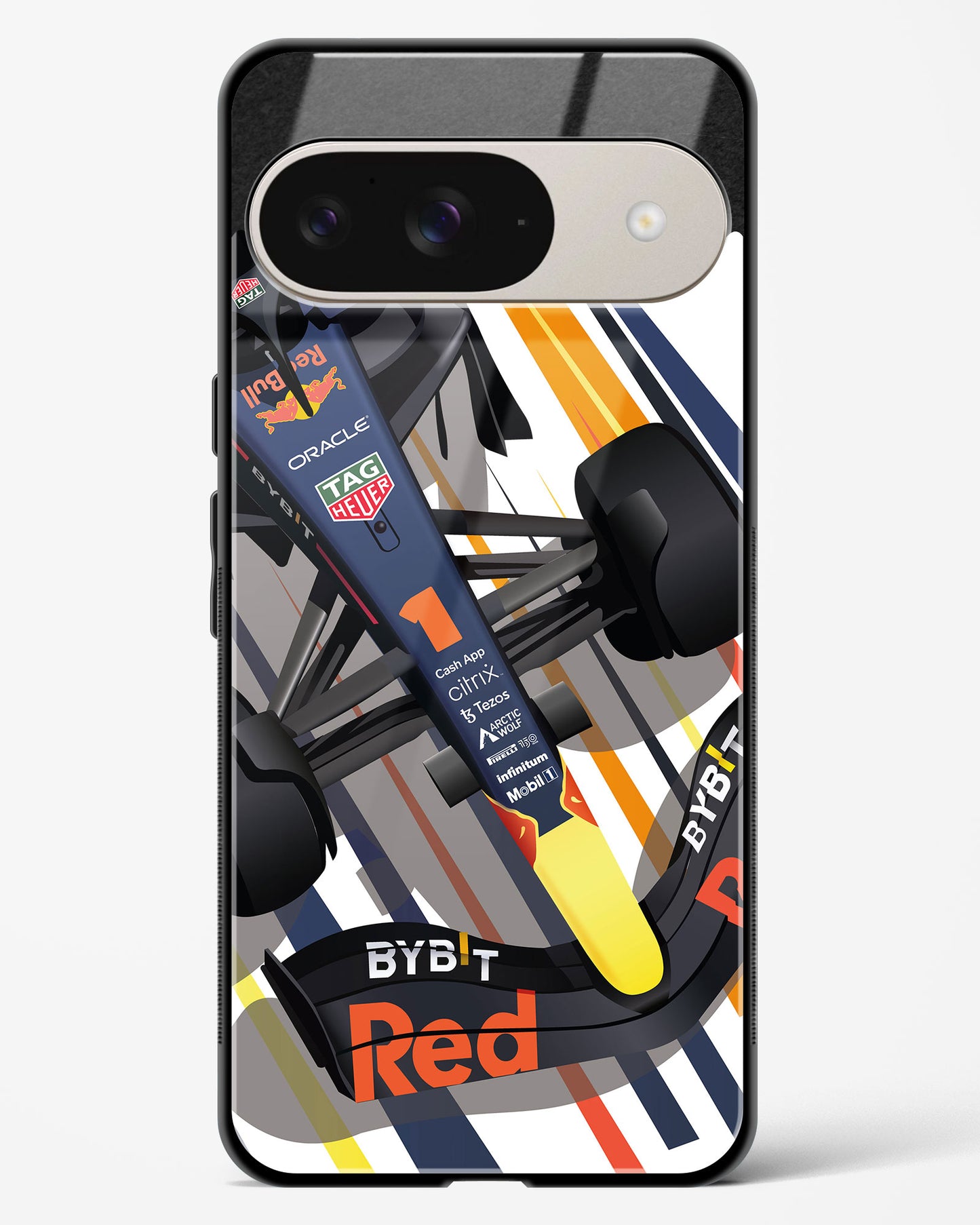Max Verstappen RB19 illustration Glass Case Phone Cover