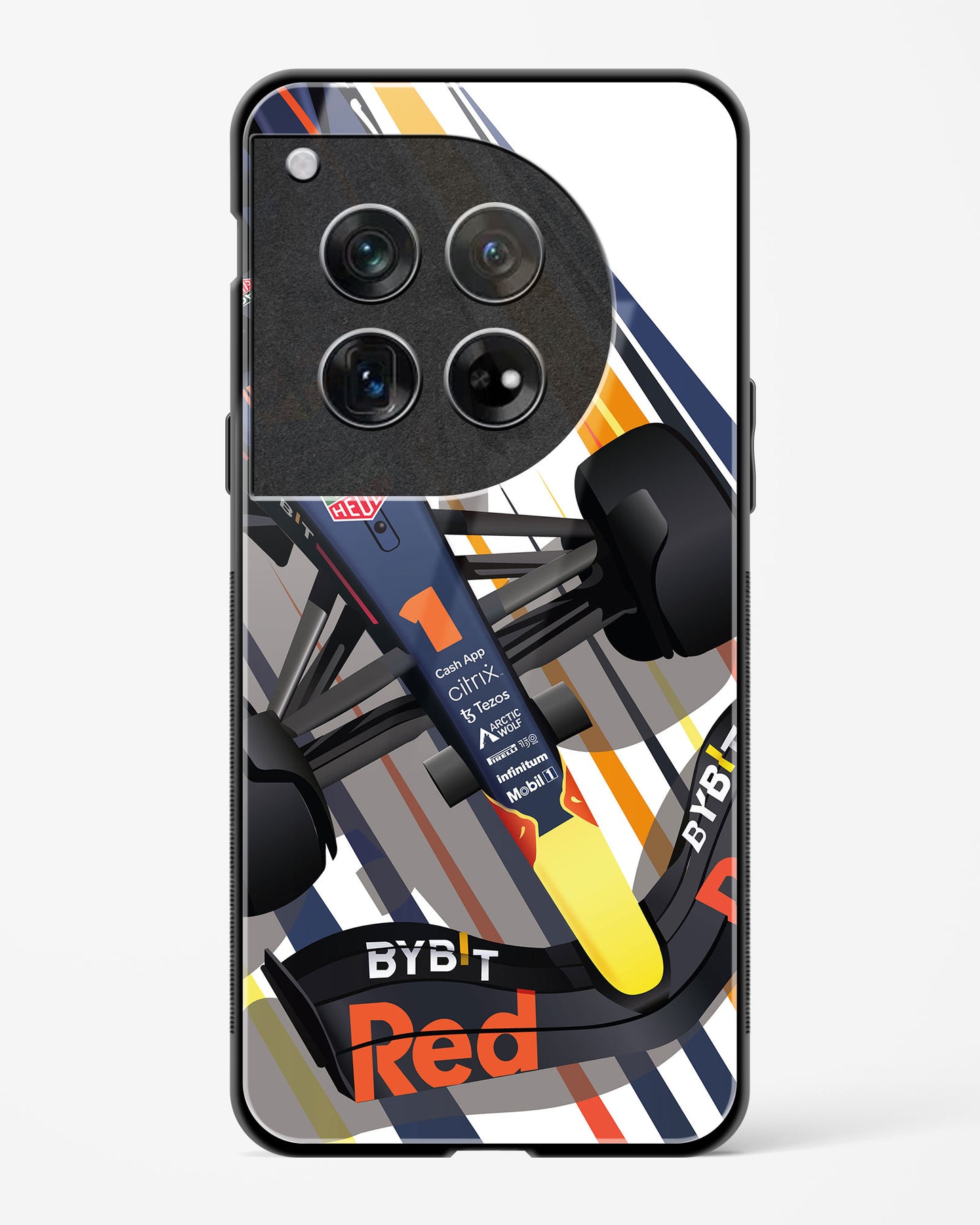 Max Verstappen RB19 illustration Glass Case Phone Cover