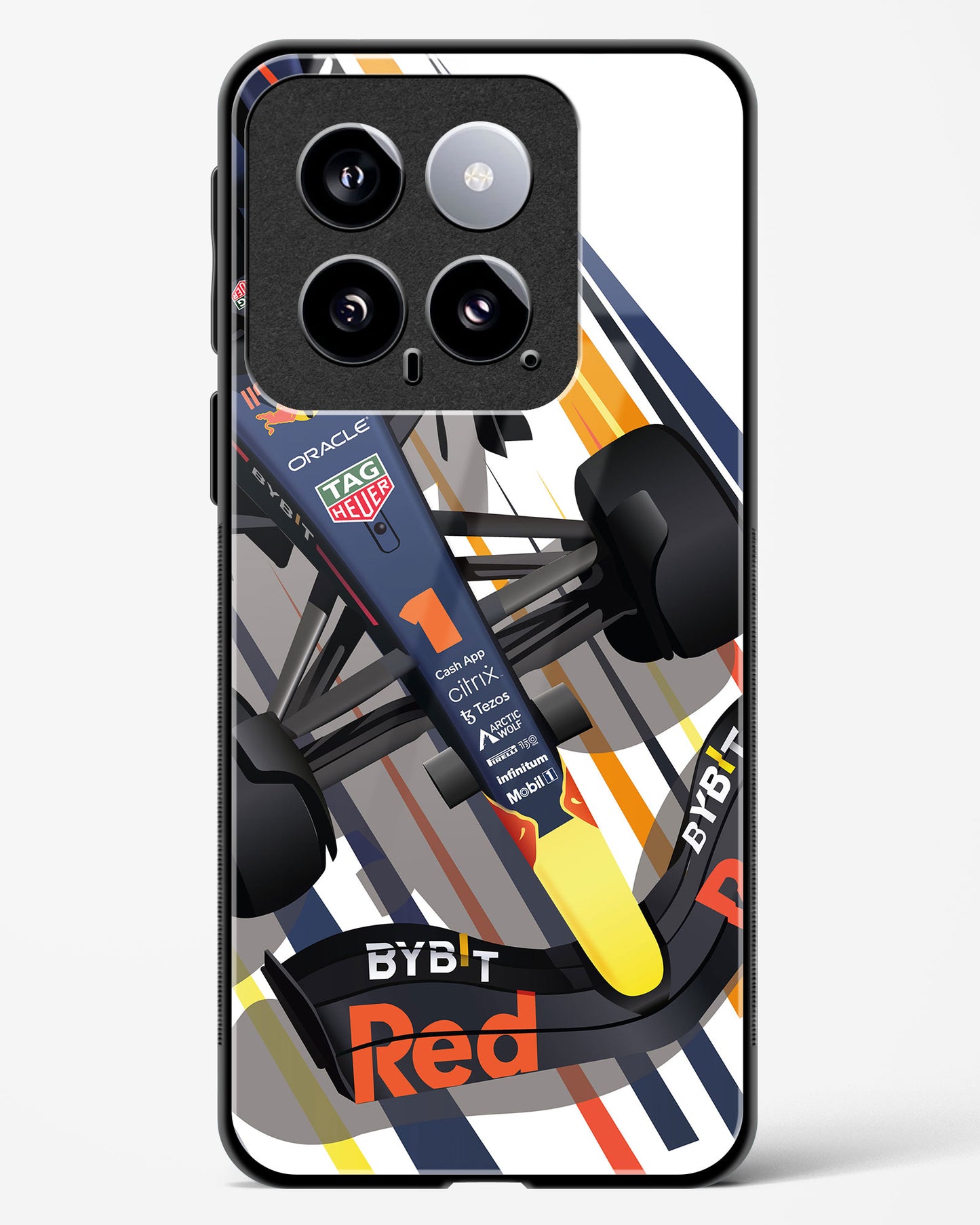 Max Verstappen RB19 illustration Glass Case Phone Cover