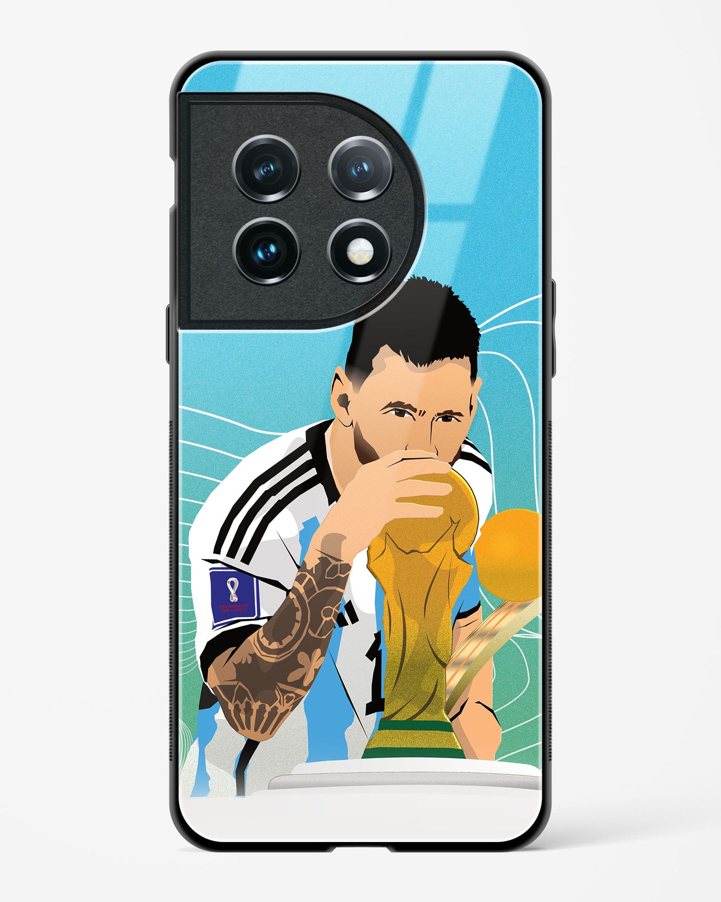 Lionel Messi World Cup Art Glass Case Phone Cover