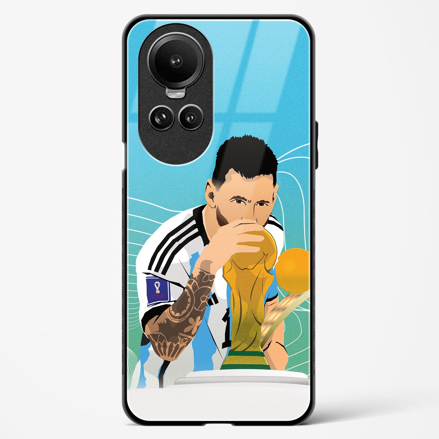 Lionel Messi World Cup Art Glass Case Phone Cover