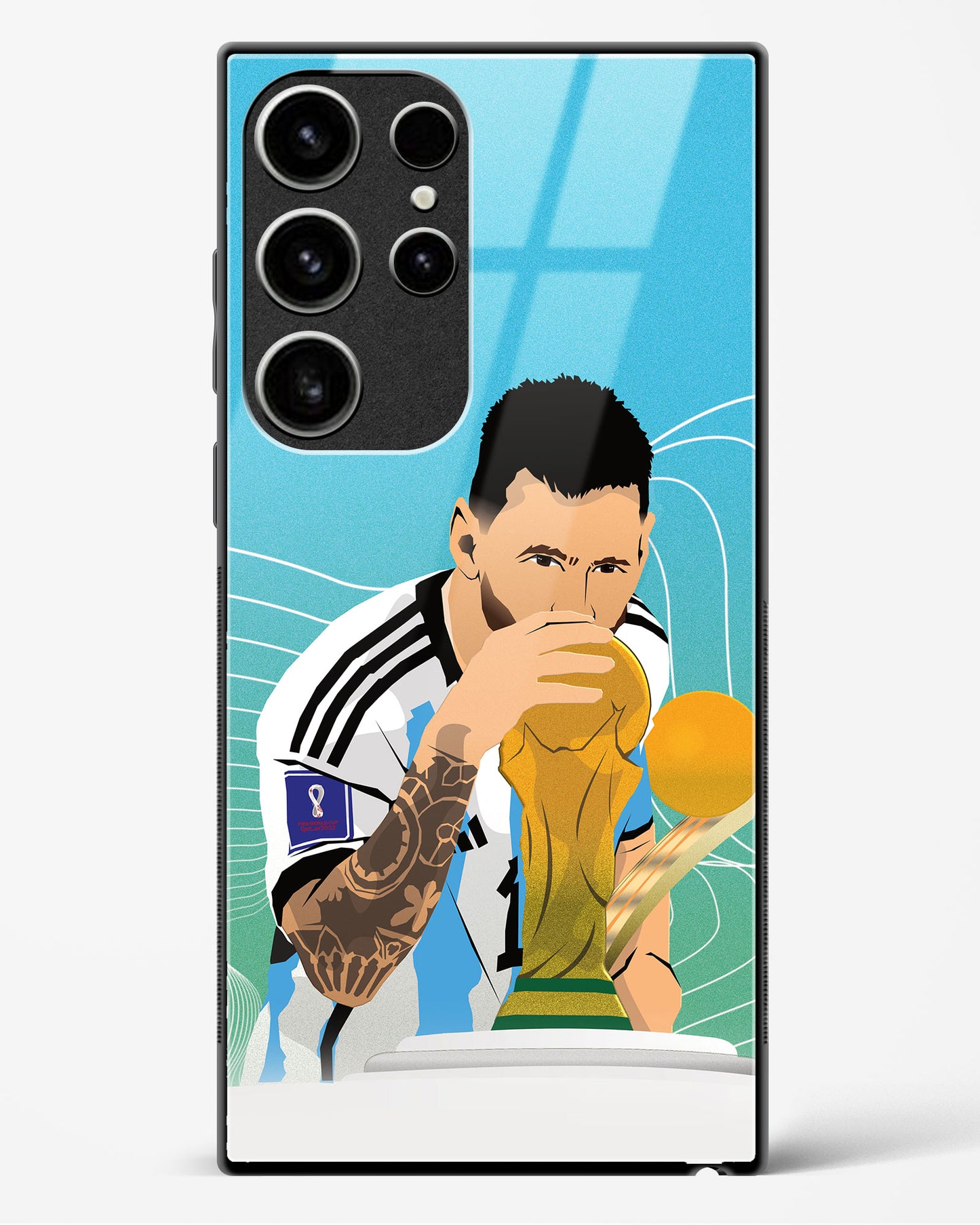 Lionel Messi World Cup Art Glass Case Phone Cover