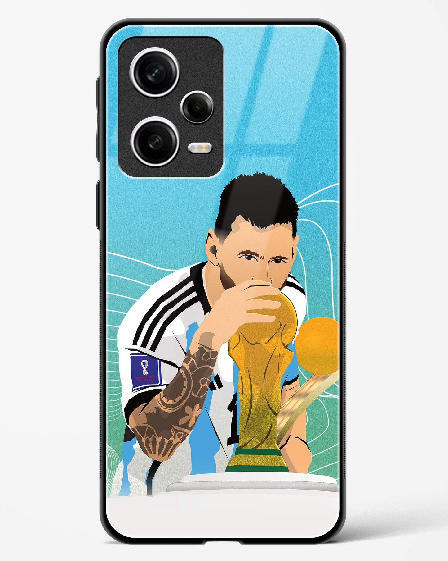 Lionel Messi World Cup Art Glass Case Phone Cover