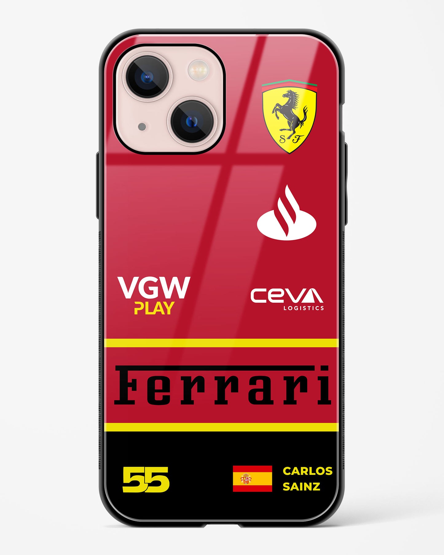 Carlos Sainz 2024 Ferrari Glass Case Phone Cover
