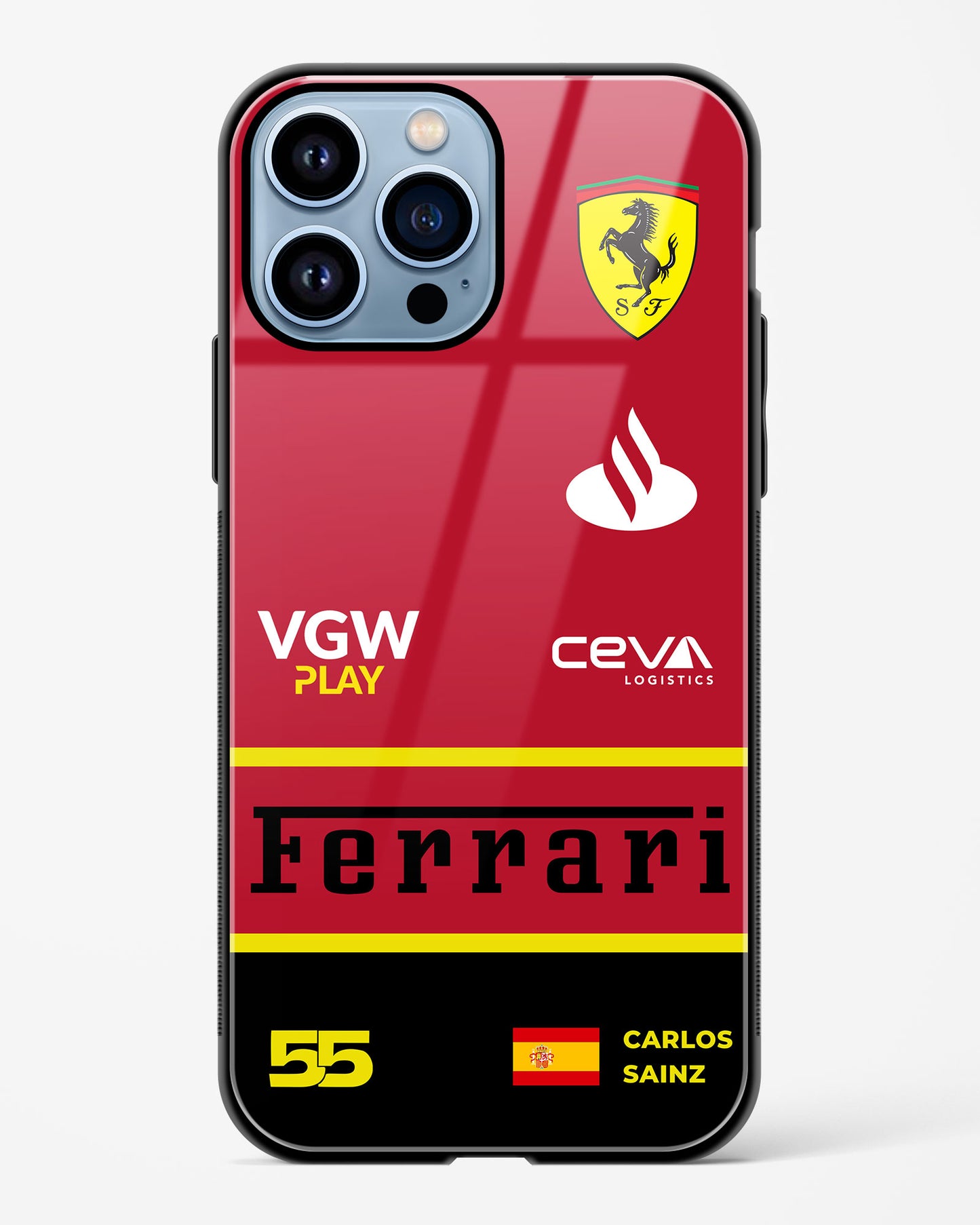 Carlos Sainz 2024 Ferrari Glass Case Phone Cover