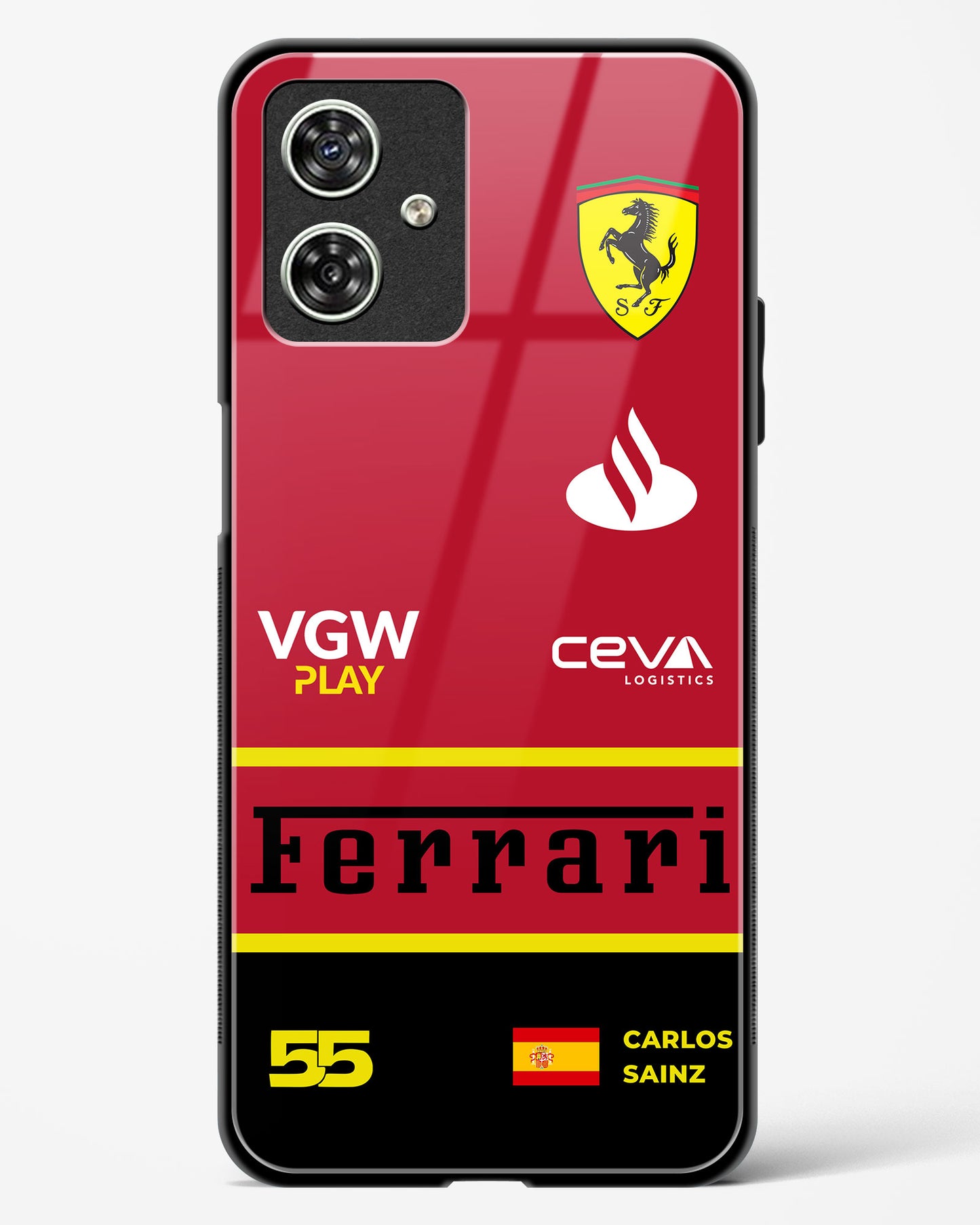 Carlos Sainz 2024 Ferrari Glass Case Phone Cover