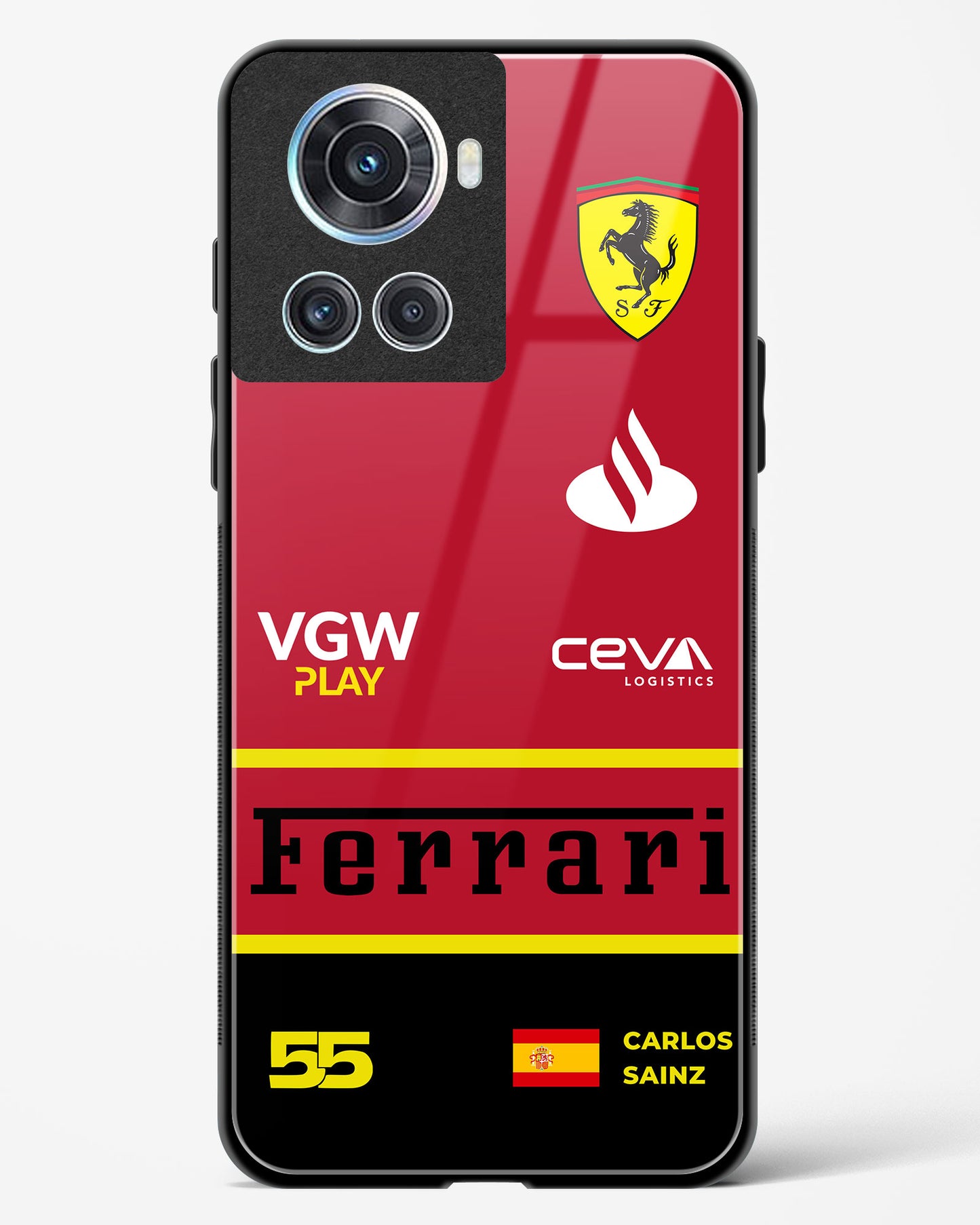 Carlos Sainz 2024 Ferrari Glass Case Phone Cover