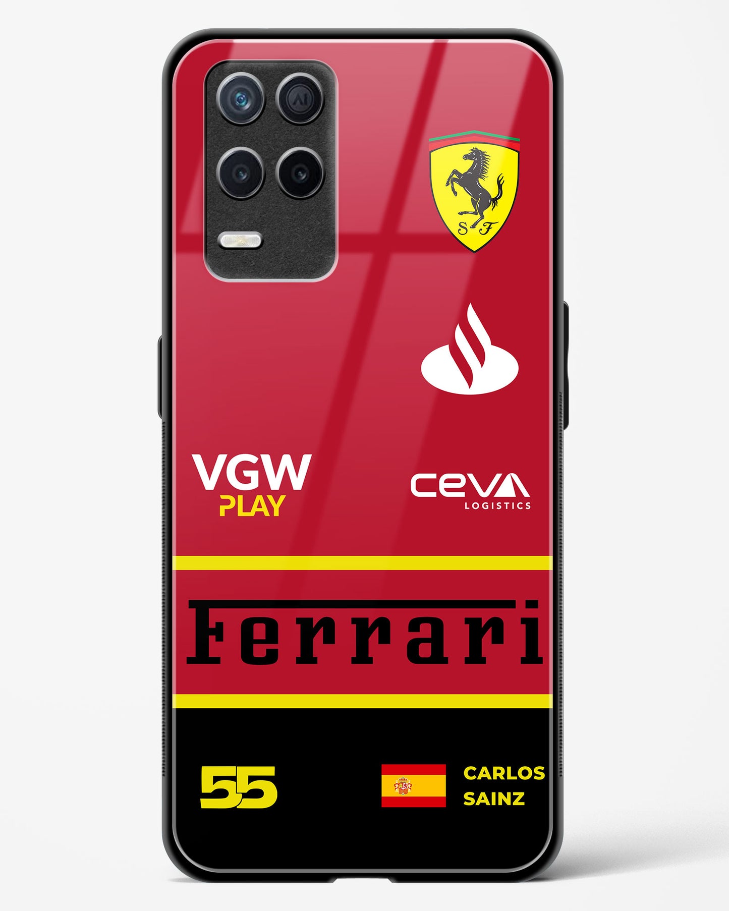 Carlos Sainz 2024 Ferrari Glass Case Phone Cover