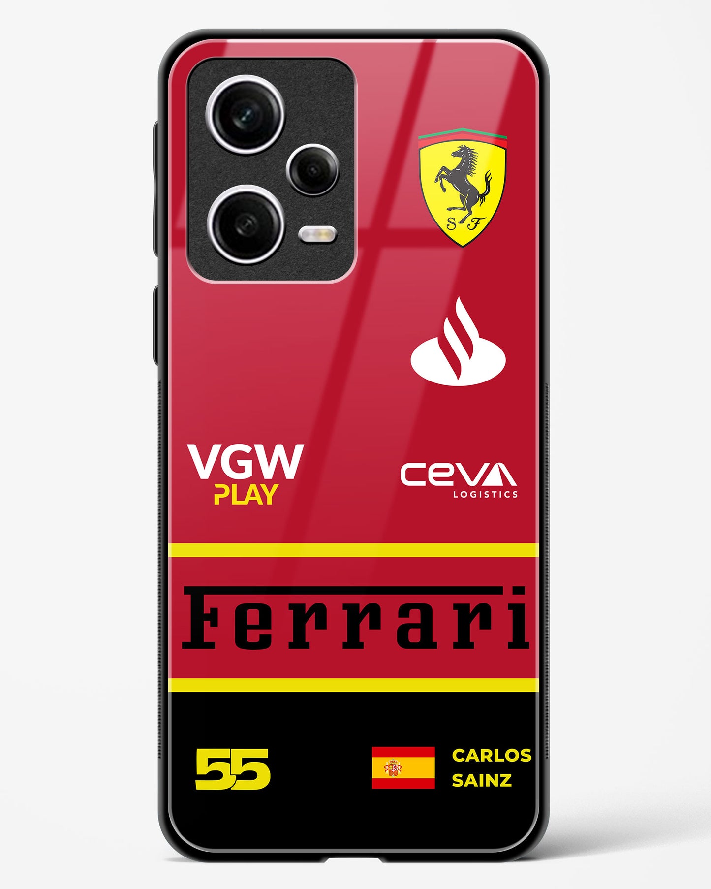 Carlos Sainz 2024 Ferrari Glass Case Phone Cover