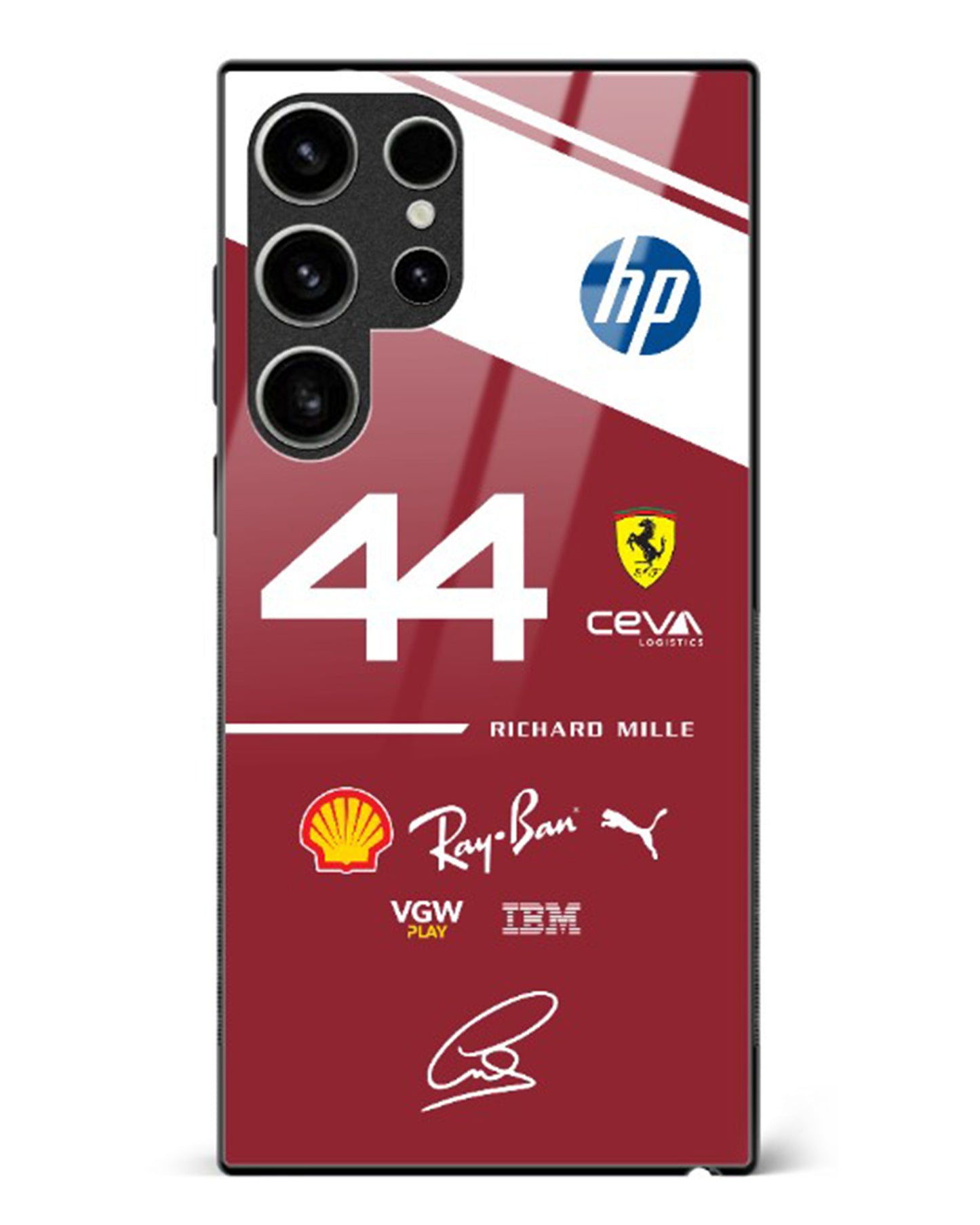 Lewis Hamilton Ferrari 2025 Glass Case Phone Cover