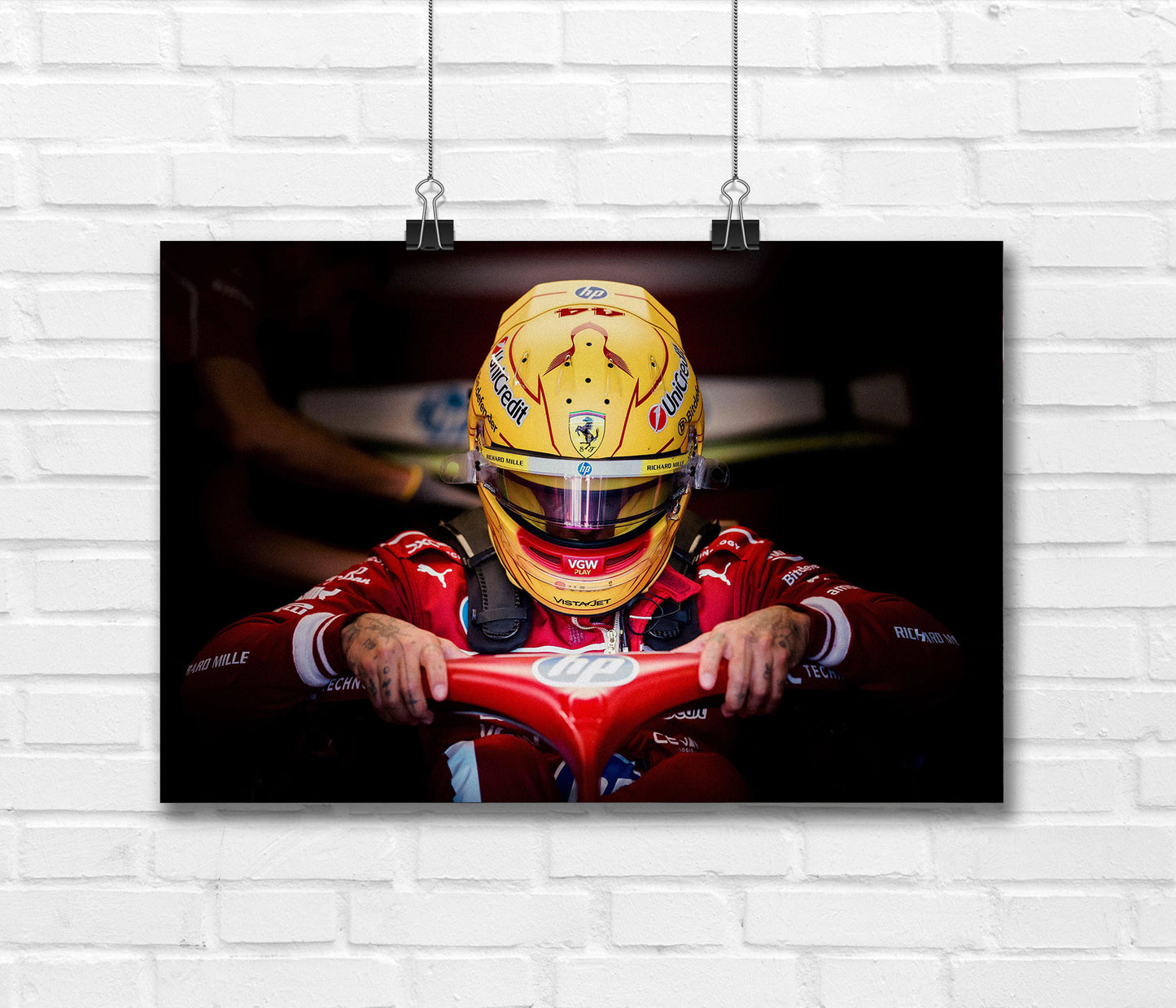 Lewis Hamilton Ferrari Poster