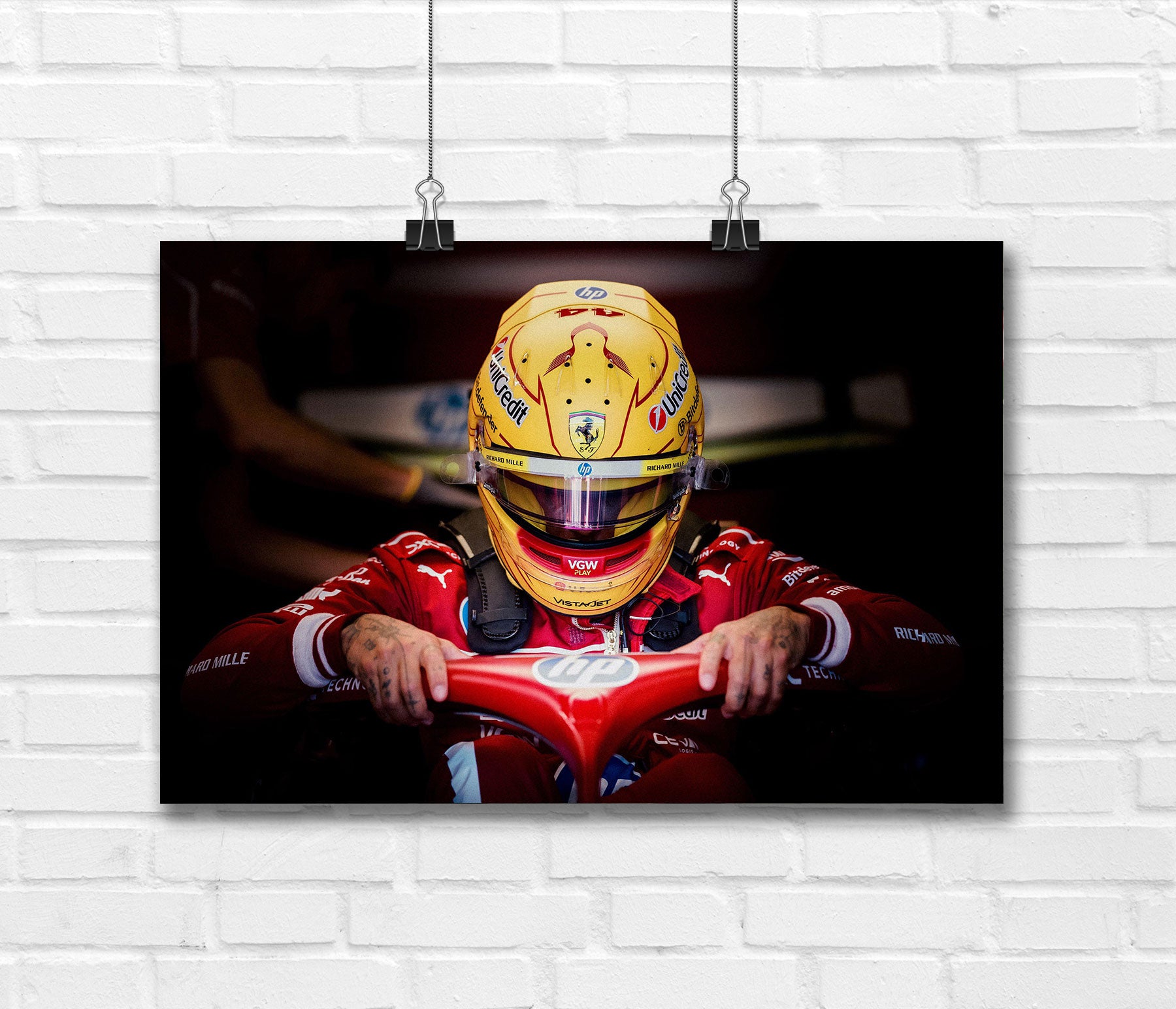 Lewis Hamilton Ferrari Poster