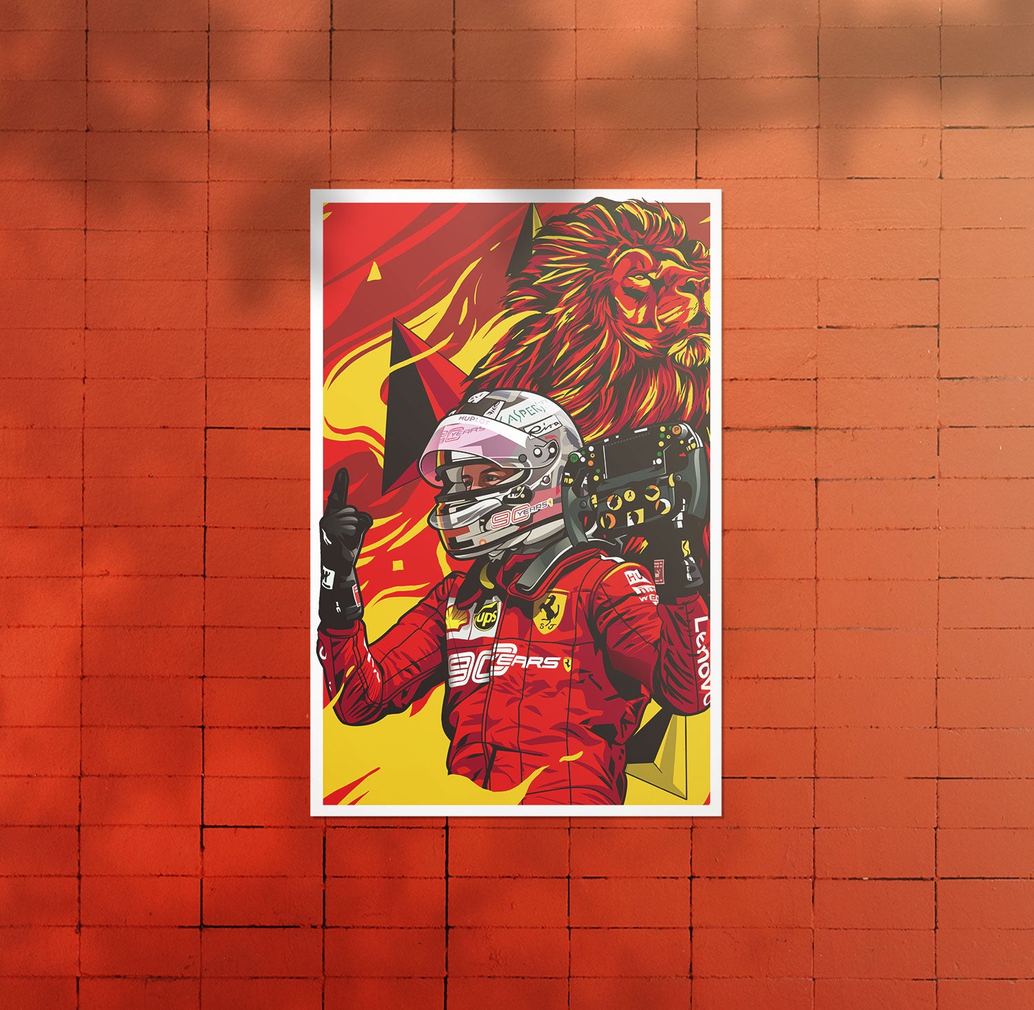 Sebastian Vettel Ferrari Poster