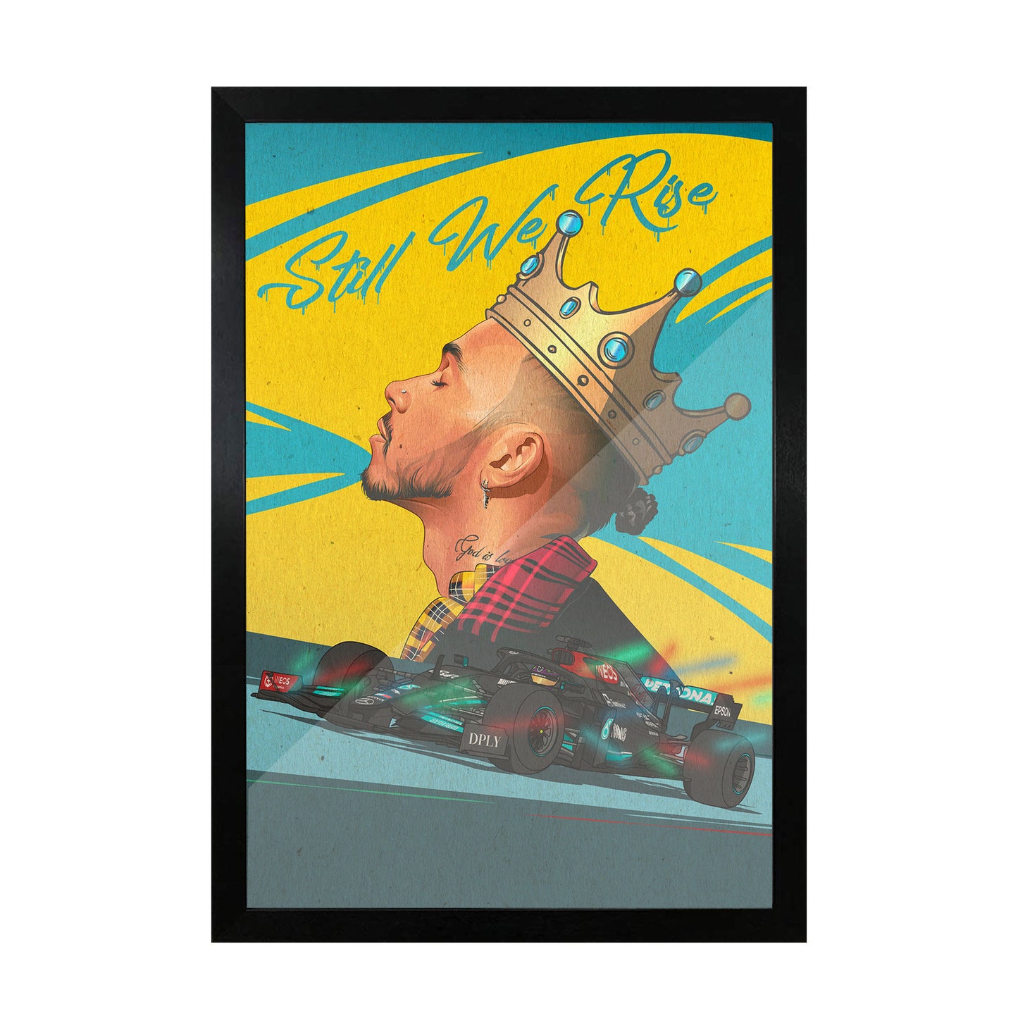 Lewis Hamilton Still We Rise Poster Frame
