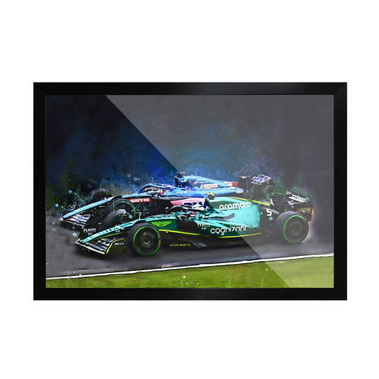 Vettel and Alonso battle poster