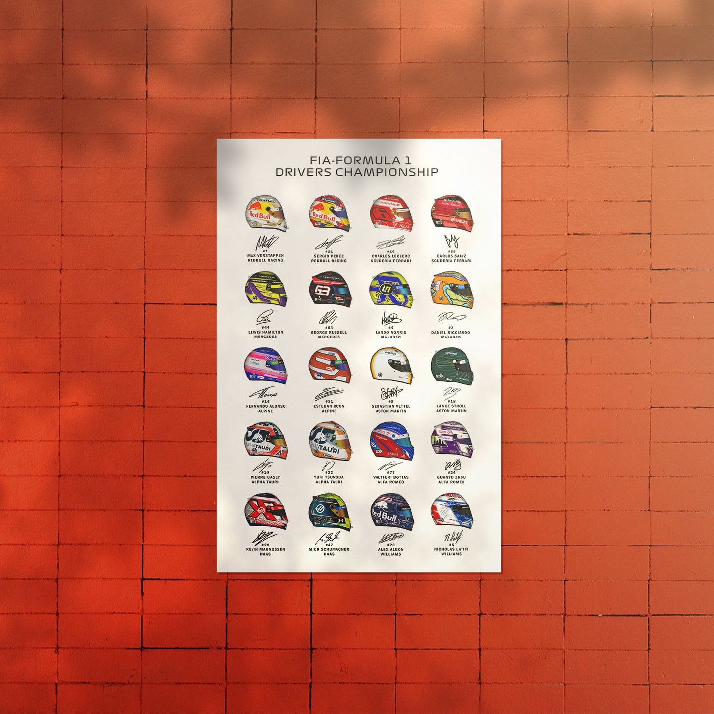 F1 Drivers Helmet Art