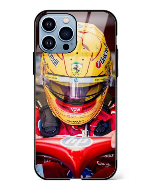 Lewis Hamilton Ferrari Helmet Glass Case Phone Cover