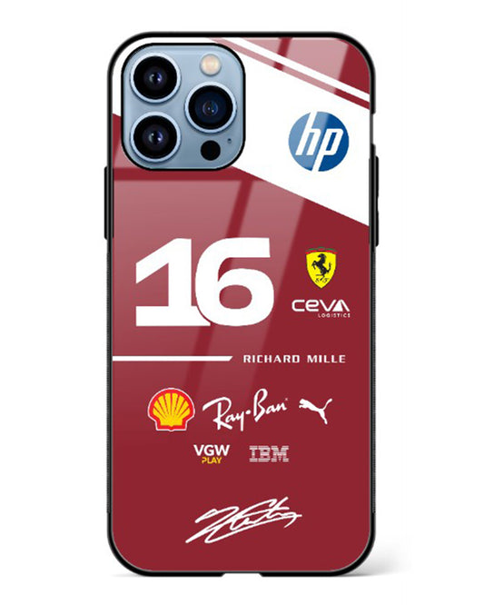 Charles Leclerc Ferrari 2025 Glass Case Phone Cover