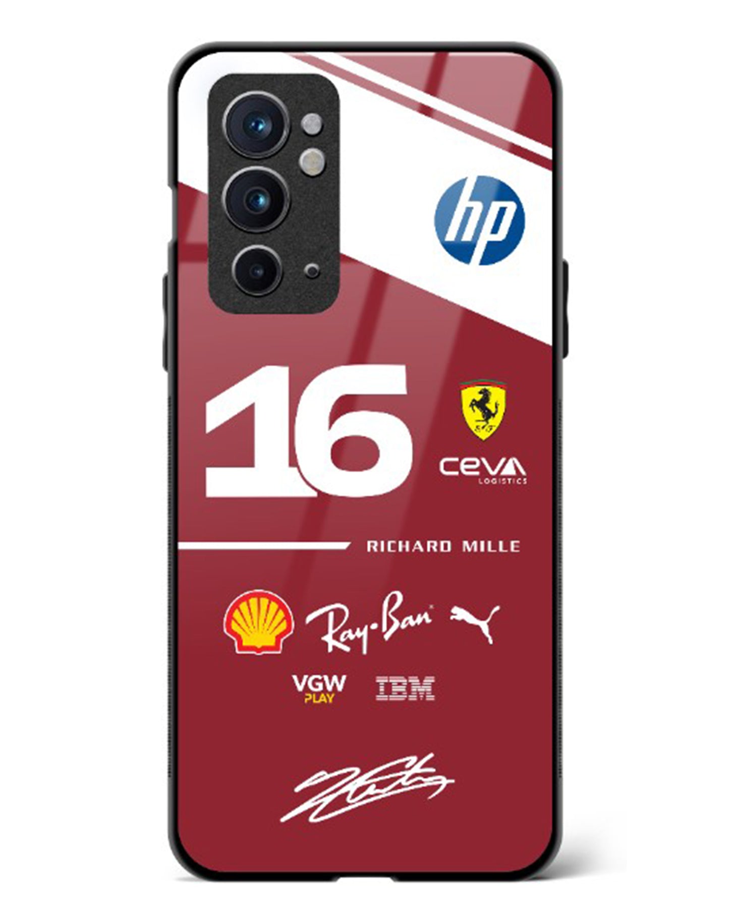 Charles Leclerc Ferrari 2025 Glass Case Phone Cover