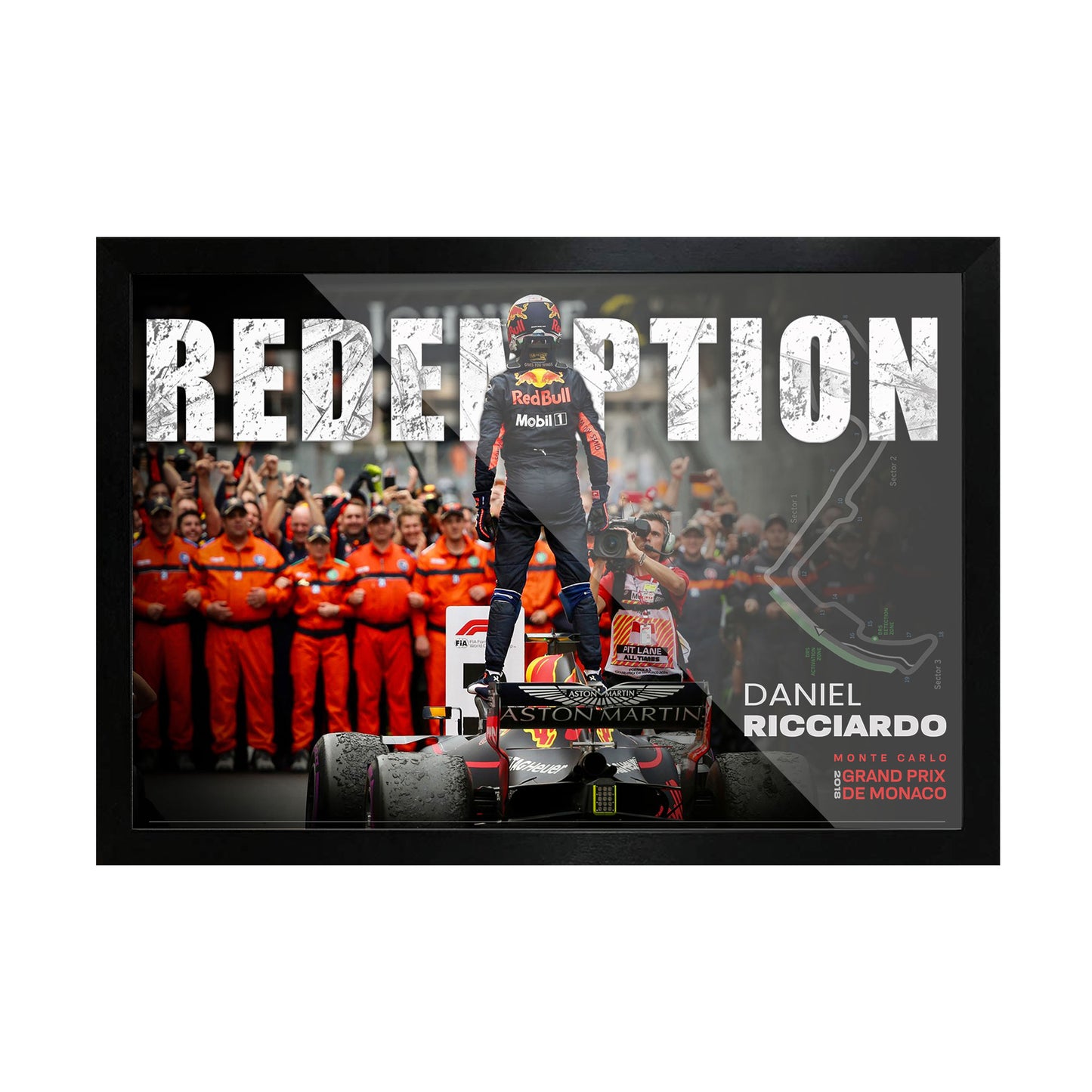 Daniel Ricciardo Redbull Win Poster Frame