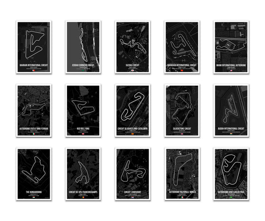 f1 circuits poster set