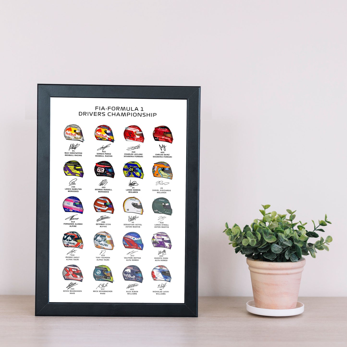 F1 Drivers Helmet Art