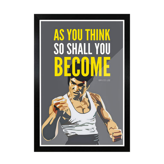 Bruce Lee motivational quote frame