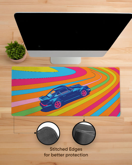 Porsche on the highway EdgeGuard Desk Mat