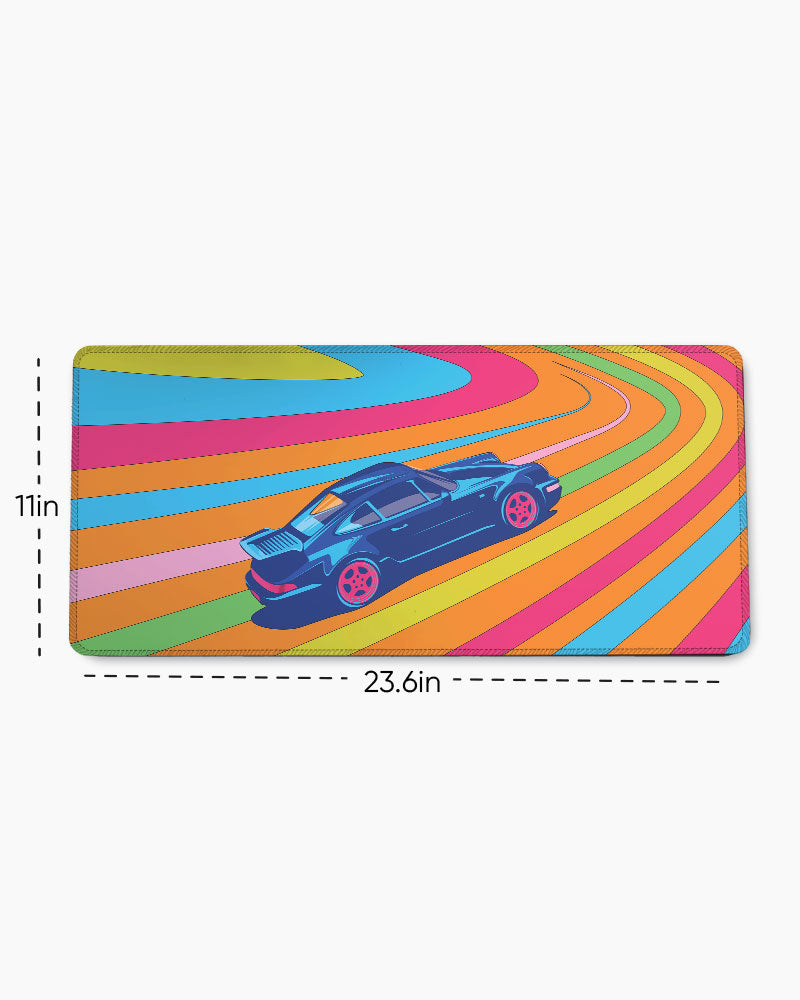 Porsche on the highway EdgeGuard Desk Mat
