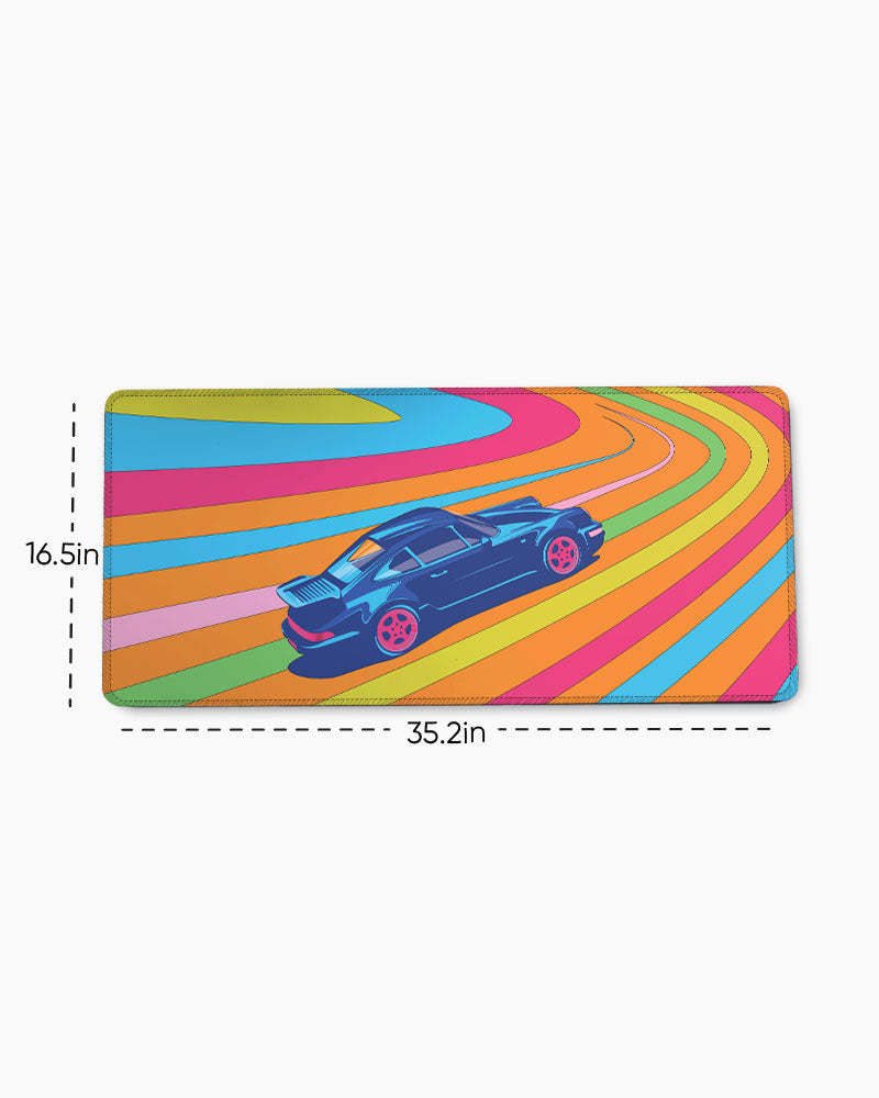 Porsche on the highway EdgeGuard Desk Mat