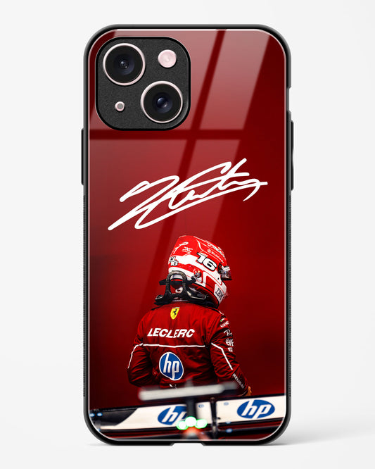 Charles Leclerc Signature Ferrari Glass Case Phone Cover