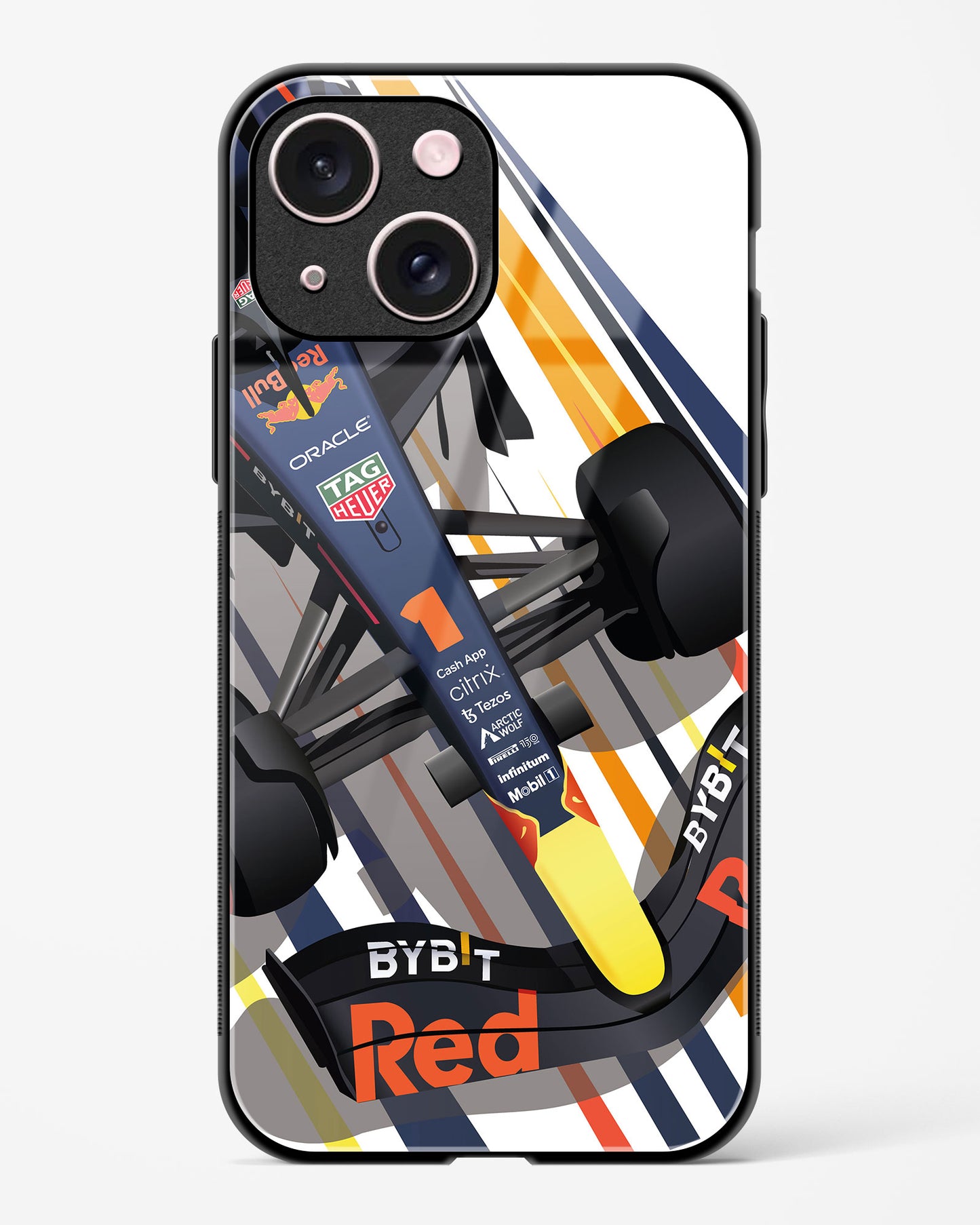 Max Verstappen RB19 illustration Glass Case Phone Cover