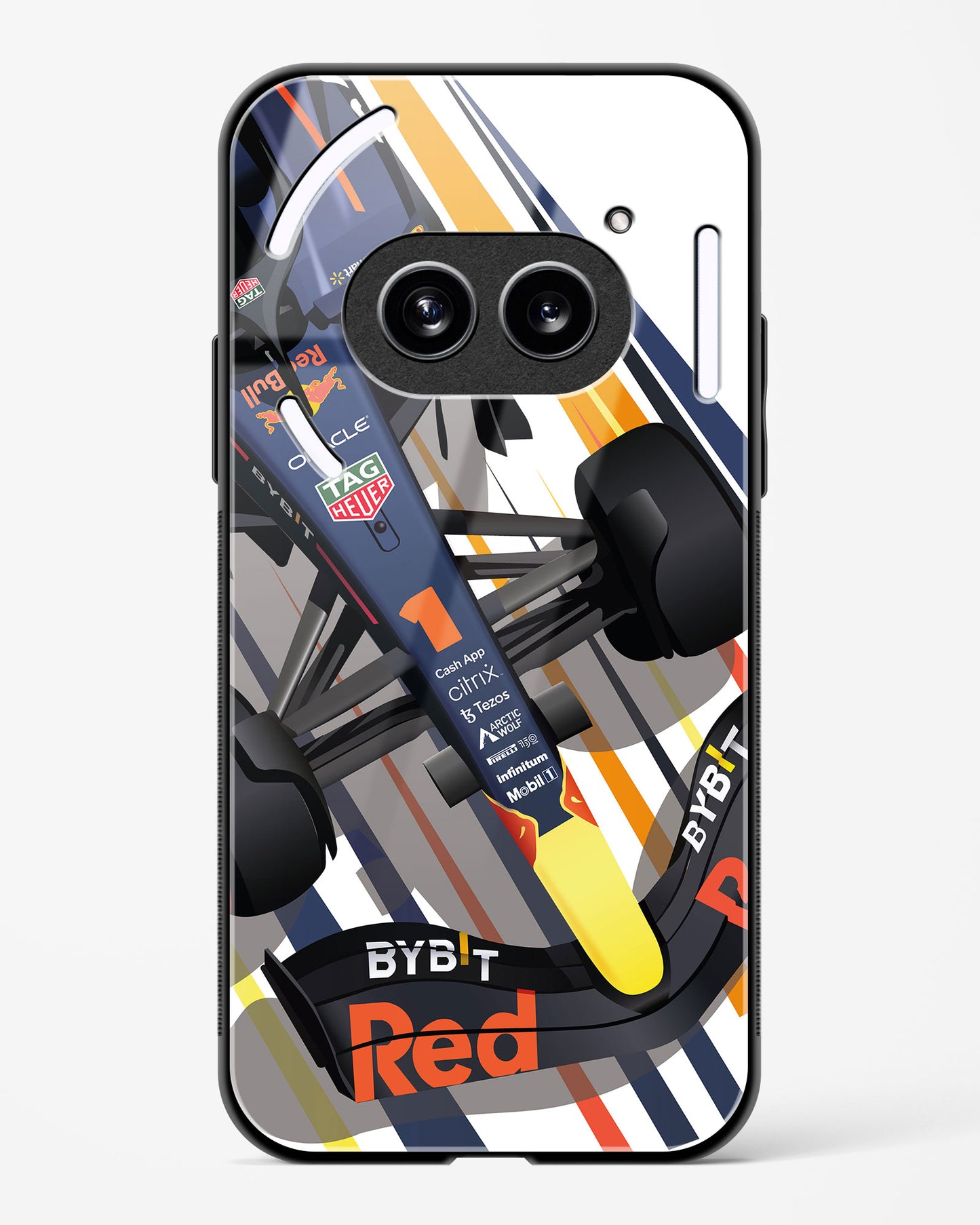 Max Verstappen RB19 illustration Glass Case Phone Cover