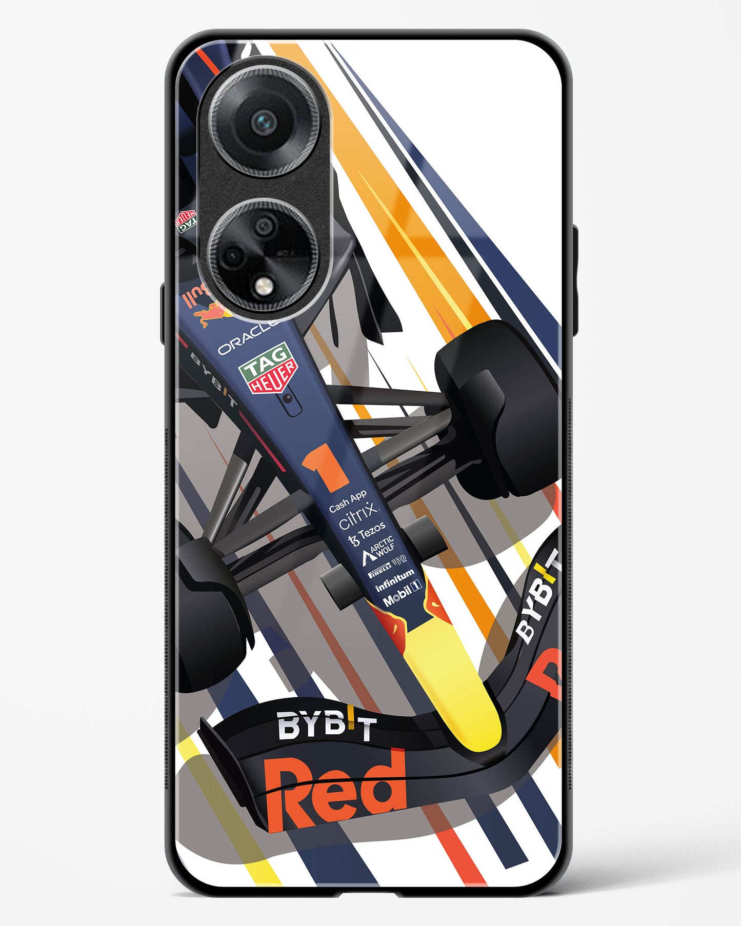 Max Verstappen RB19 illustration Glass Case Phone Cover