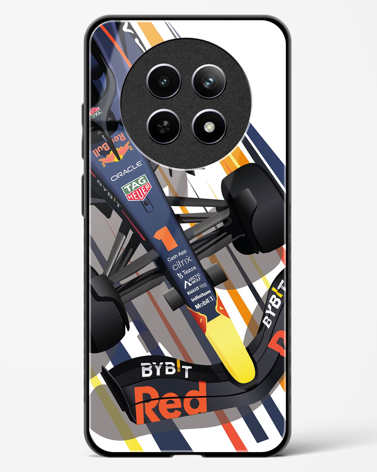 Max Verstappen RB19 illustration Glass Case Phone Cover