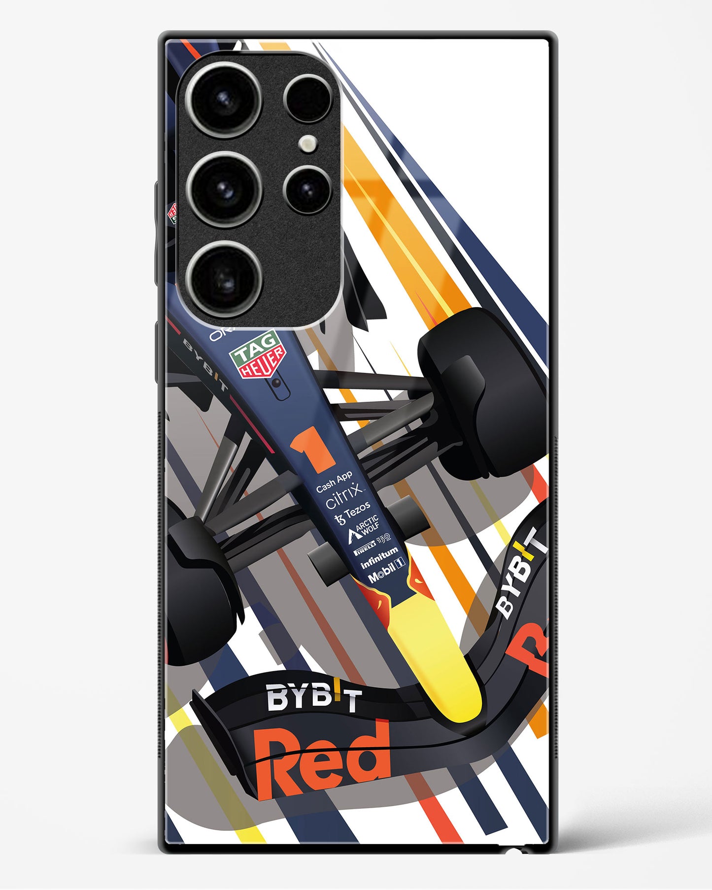 Max Verstappen RB19 illustration Glass Case Phone Cover