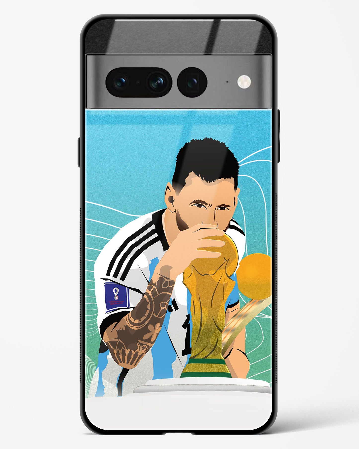 Lionel Messi World Cup Art Glass Case Phone Cover