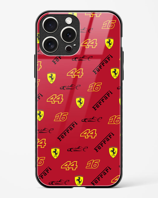 Team Ferrari minimalist Glass Case Phone Cover