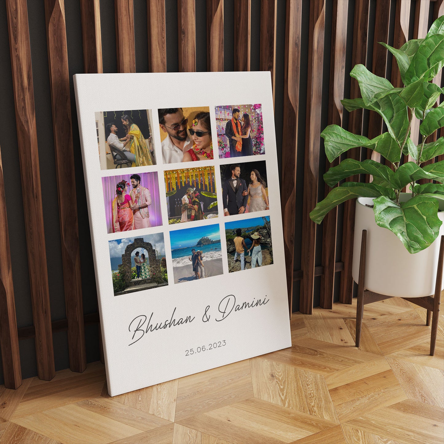 Personalised Photo Collage with Names and Date