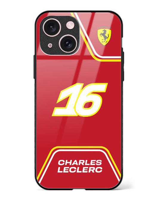 Charles Leclerc Ferrari Glass Case Phone Cover